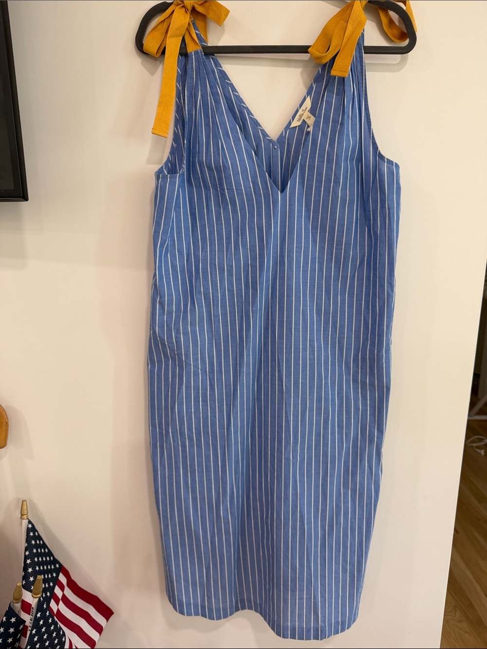 Matilda Jane Blue and Mustard Tie-Shoulder Striped swimsuit coverup
